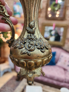 Vintage Art Nouveau Brass Plated Mini Pitcher / Vase