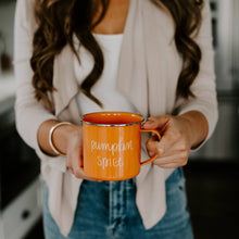 Load image into Gallery viewer, Pumpkin Spice Enamel Campfire Coffee Mug