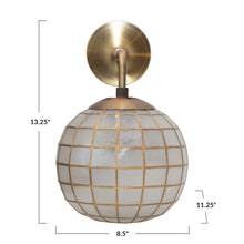 Load image into Gallery viewer, Capiz Wall Sconce with Brass Finish