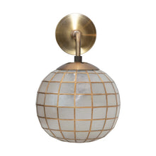 Load image into Gallery viewer, Capiz Wall Sconce with Brass Finish