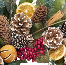 Load image into Gallery viewer, Preserved Orange and Pinecone Wreath