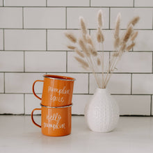 Load image into Gallery viewer, Pumpkin Spice Enamel Campfire Coffee Mug