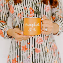 Load image into Gallery viewer, Pumpkin Spice Enamel Campfire Coffee Mug