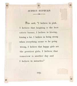Wall Art Tarp - Audrey Hepburn Quote