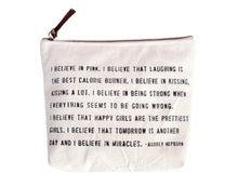 Load image into Gallery viewer, Canvas Zippered Pouch - Audrey Hepburn