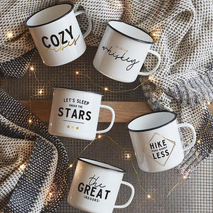 Enamelware Coffee Mug - Let's Sleep Under the Stars
