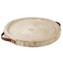Load image into Gallery viewer, Paulownia Wood + Leather Tray