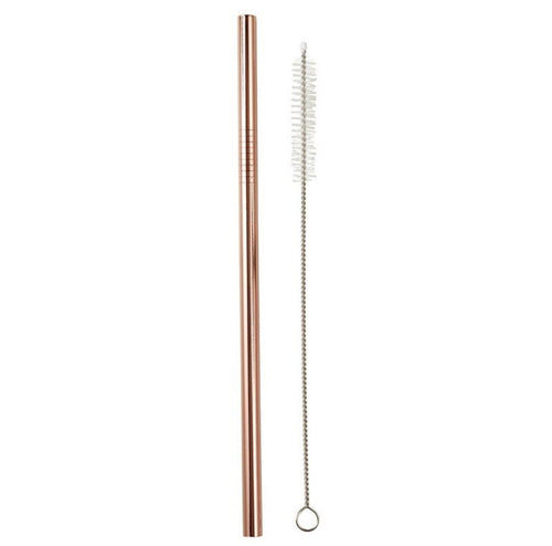 Stainless Steel Reusable Straw - Rose Gold Finish
