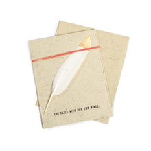 Load image into Gallery viewer, Gold Tipped Feather Card