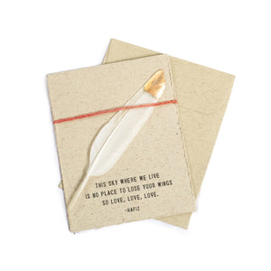 Gold Tipped Feather Card