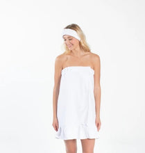Load image into Gallery viewer, Plush Spa Wrap with Ruffle - White