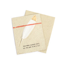 Load image into Gallery viewer, Gold Tipped Feather Card