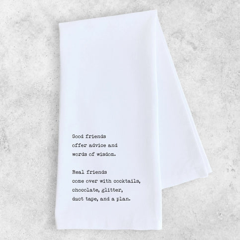 Cotton Tea Towel - Real Friends