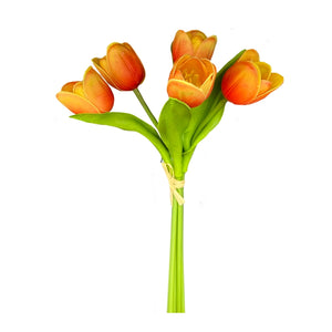 Real Touch Tulips - Burnt Orange