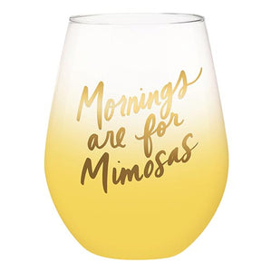 Jumbo Wine Glass - Mornings are for Mimosas