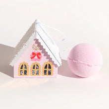 Load image into Gallery viewer, Musee Bath Christmas Village Pink House Bath Bomb