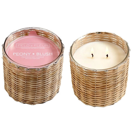 HIllhouse Naturals - Peony Blush Handwoven Wrapped Candle