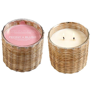 HIllhouse Naturals - Peony Blush Handwoven Wrapped Candle
