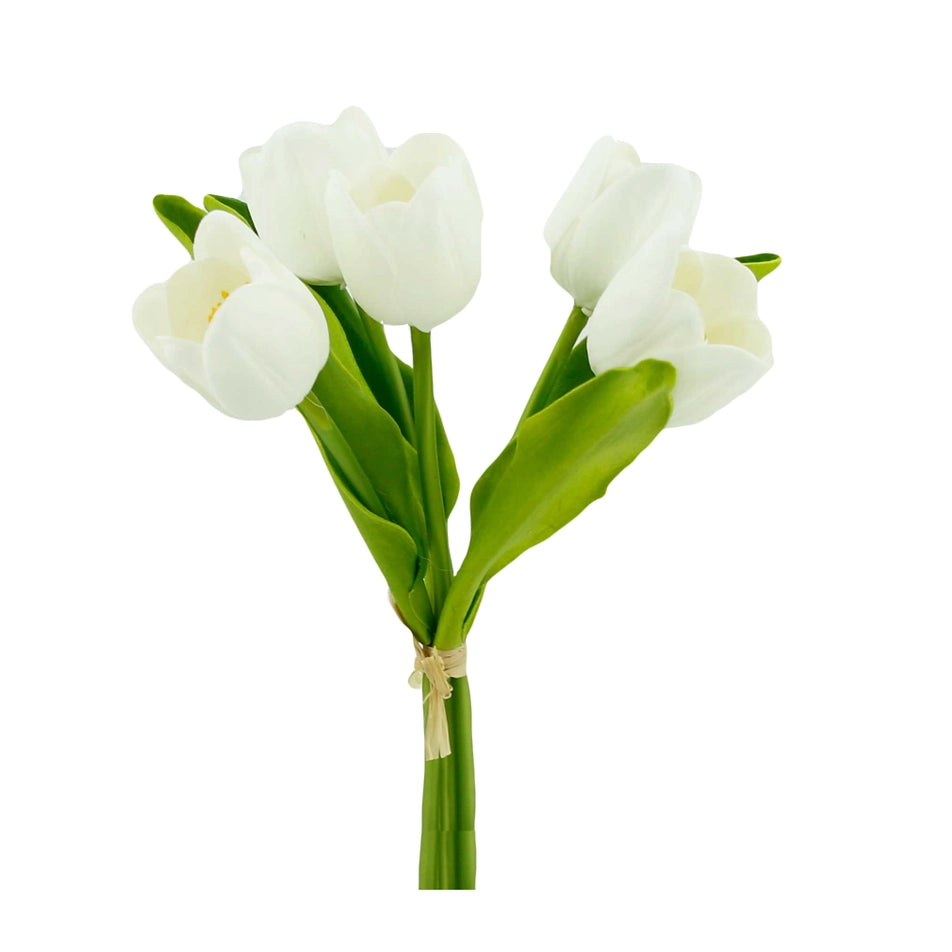 Real Touch Tulips - White