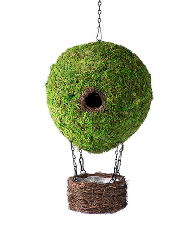 Mossy Hot Air Balloon Birdhouse and Planter