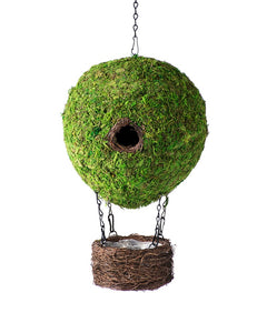 Mossy Hot Air Balloon Birdhouse and Planter