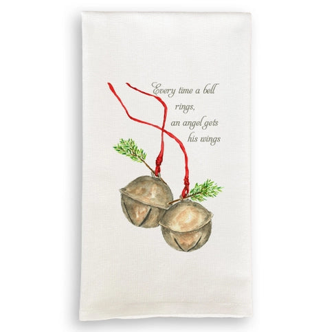 Cotton Tea Towel - Every Time A Bell Rings An Angel Gets It's Wings
