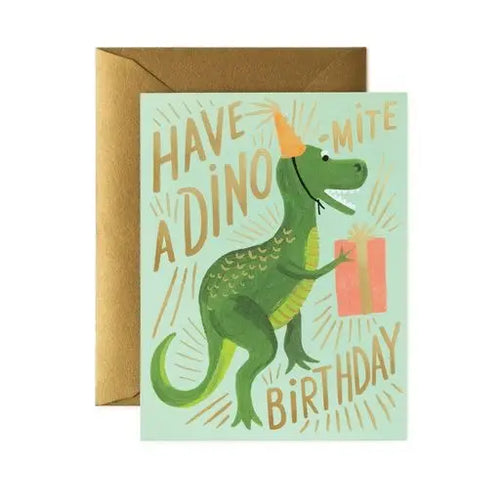 Have a DINO-mite Birthday greeting card