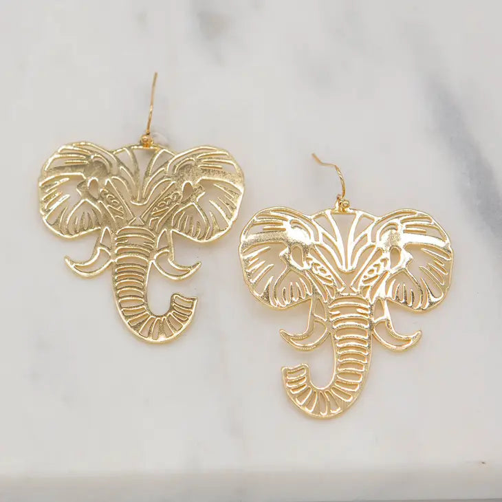 Gold Elephant Earrings