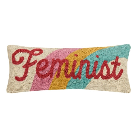 Hooked Wool Pillow - Feminist