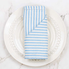 Load image into Gallery viewer, Madison Stripe Napkin - Palace Blue/White