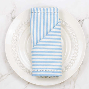 Madison Stripe Napkin - Palace Blue/White
