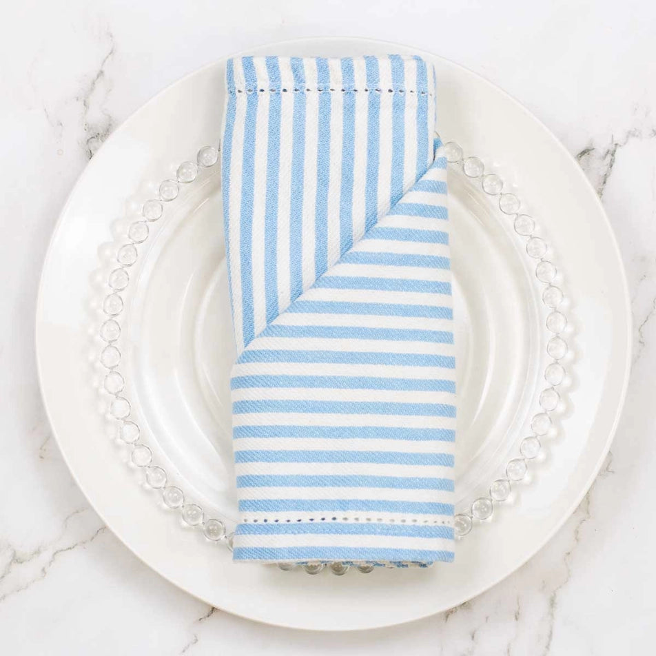 Madison Stripe Napkin - Palace Blue/White