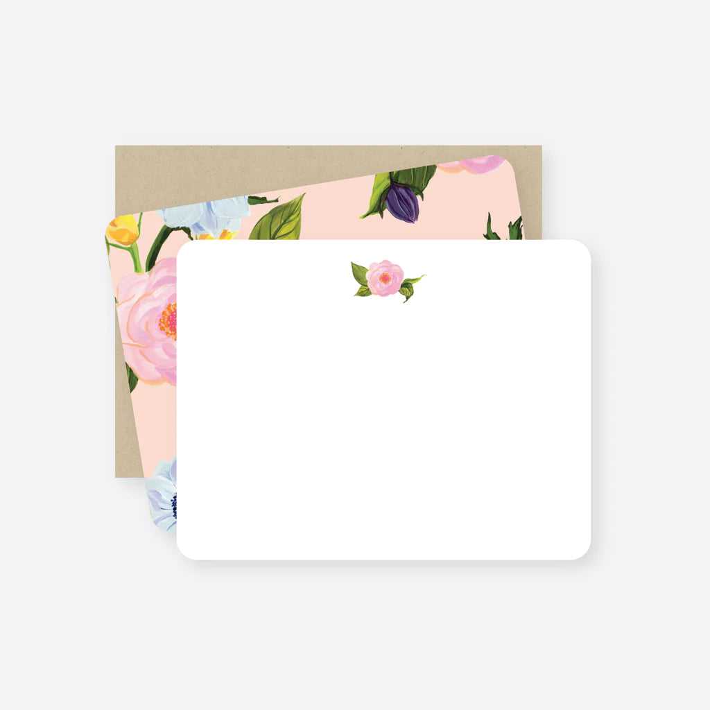 Boxed Flat Note Card Set - Garden Floral