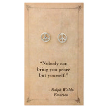 Load image into Gallery viewer, Literary Quote Earrings - Peace