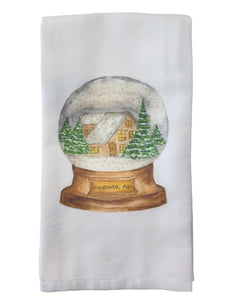 Cotton Tea Towel - Christmas Snow Globe Oneonta, Alabama