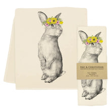 Load image into Gallery viewer, Peaches the Bunny tea towel