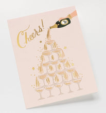 Load image into Gallery viewer, Champagne Tower Cheers Greeting Card