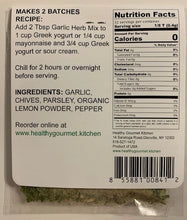 Load image into Gallery viewer, Healthy Gourmet Kitchen - Garlic Herb Dip Mix