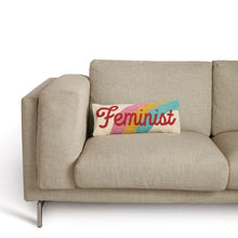 Load image into Gallery viewer, Hooked Wool Pillow - Feminist