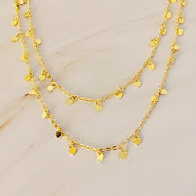 Load image into Gallery viewer, Long Mini Hearts Gold Necklace