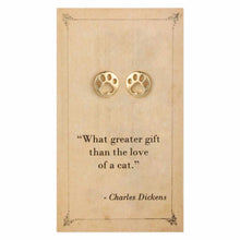 Load image into Gallery viewer, Literary Quote Earrings - Cat Paw