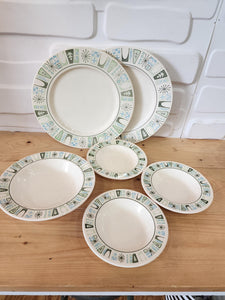 5pc Set Vintage Dishware - Taylor Smith Taylor TST CATHAY