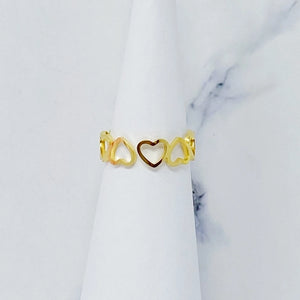 Gold Plated Open Hearts Ring