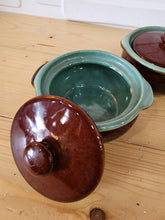Load image into Gallery viewer, Vintage Brown Glazed Pottery Individual Casserole Dish