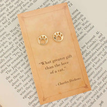 Load image into Gallery viewer, Literary Quote Earrings - Cat Paw