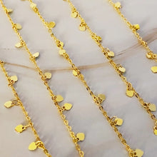 Load image into Gallery viewer, Long Mini Hearts Gold Necklace