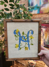 Load image into Gallery viewer, Framed &quot;H&quot; Cross-Stitch