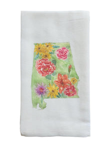 Cotton Tea Towel - Alabama Floral