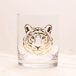 Tigers Rocks Glass