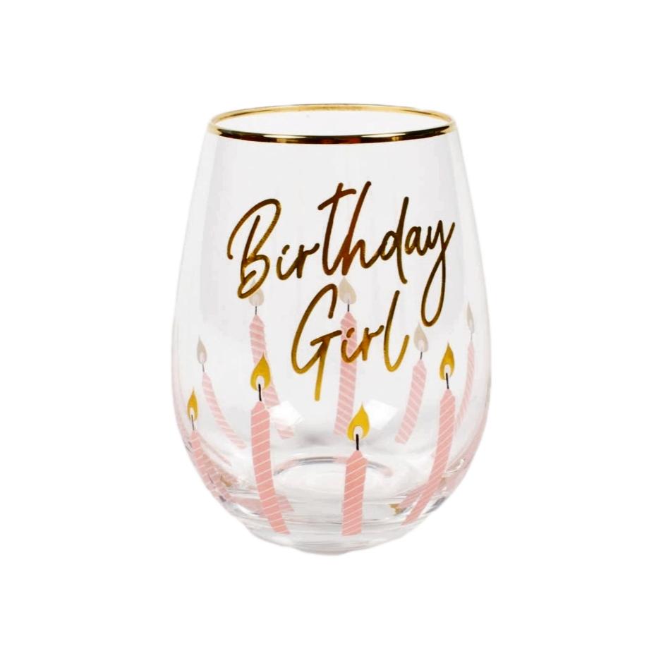 Birthday Girl - Stemless Wine Glass